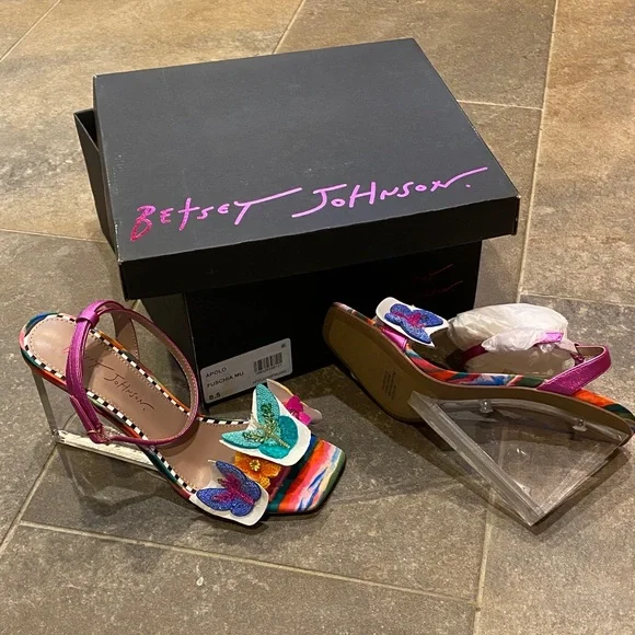 Betsey Johnson Colorful Butterfly Heels - Picture 1 of 3